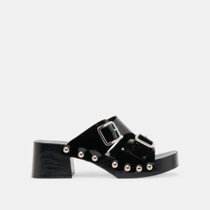 MELODY HEELS BLACK LEATHER