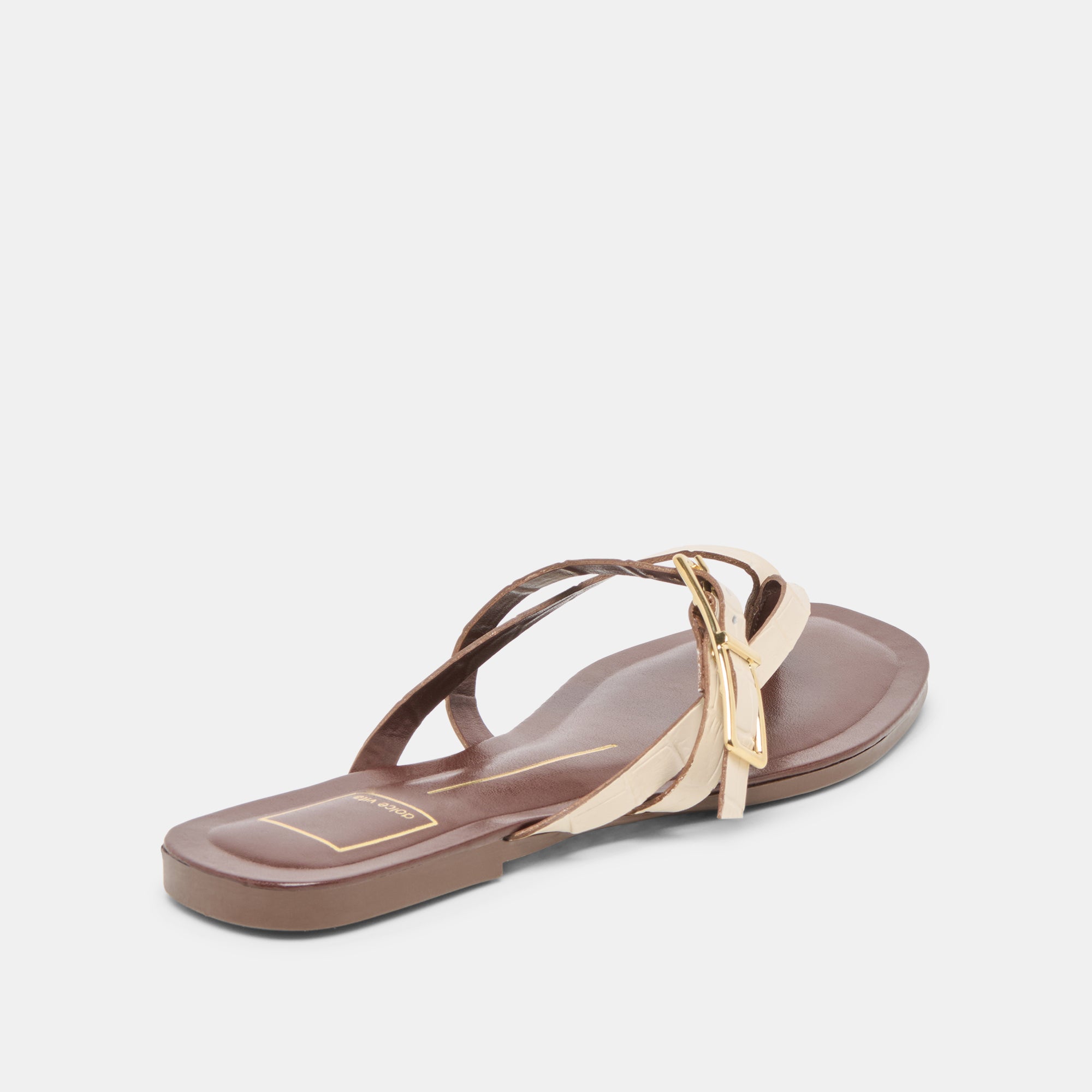 PIERS SANDALS BEIGE CROCO EMBOSSED LEATHER - Image 5