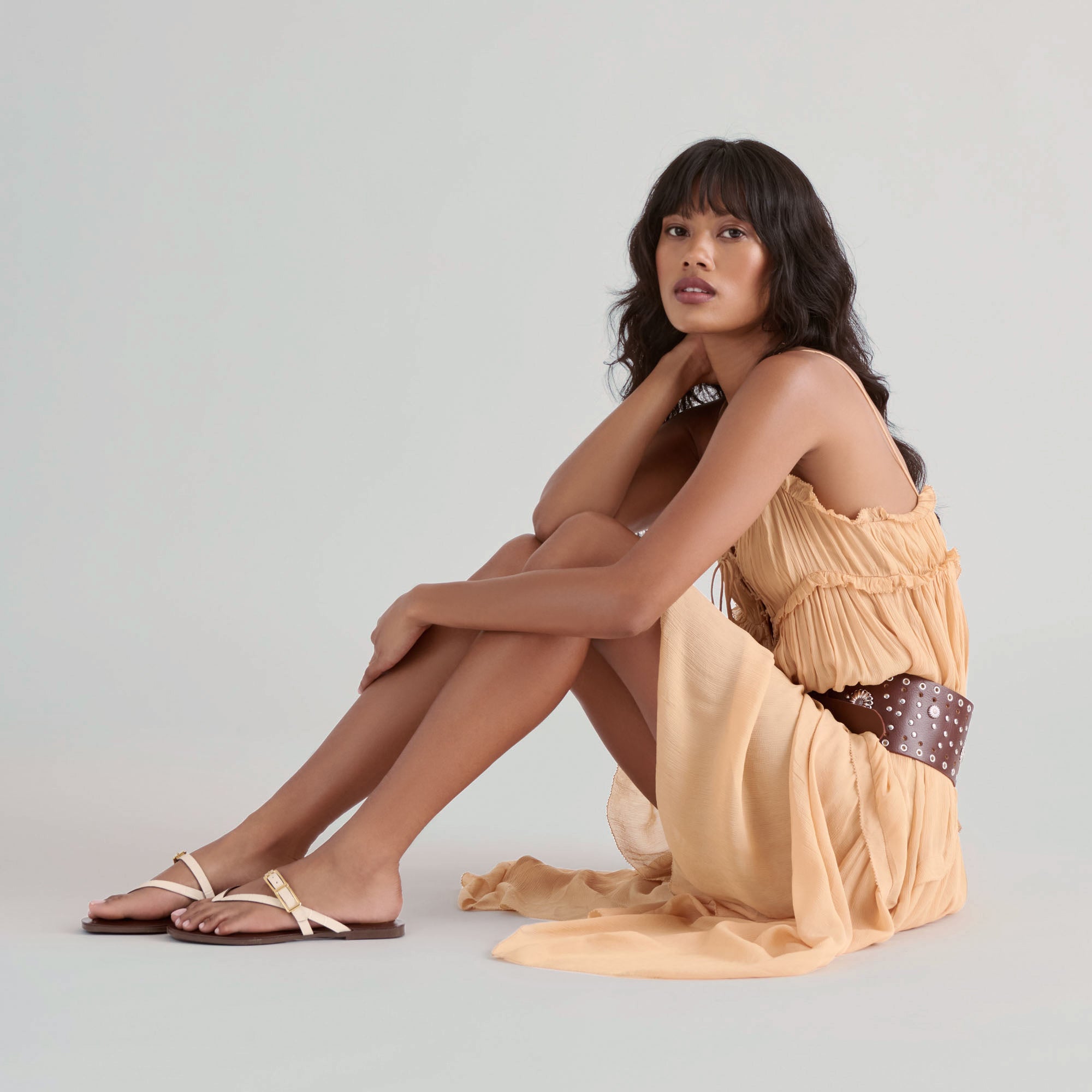 PIERS SANDALS BEIGE CROCO EMBOSSED LEATHER - Image 10