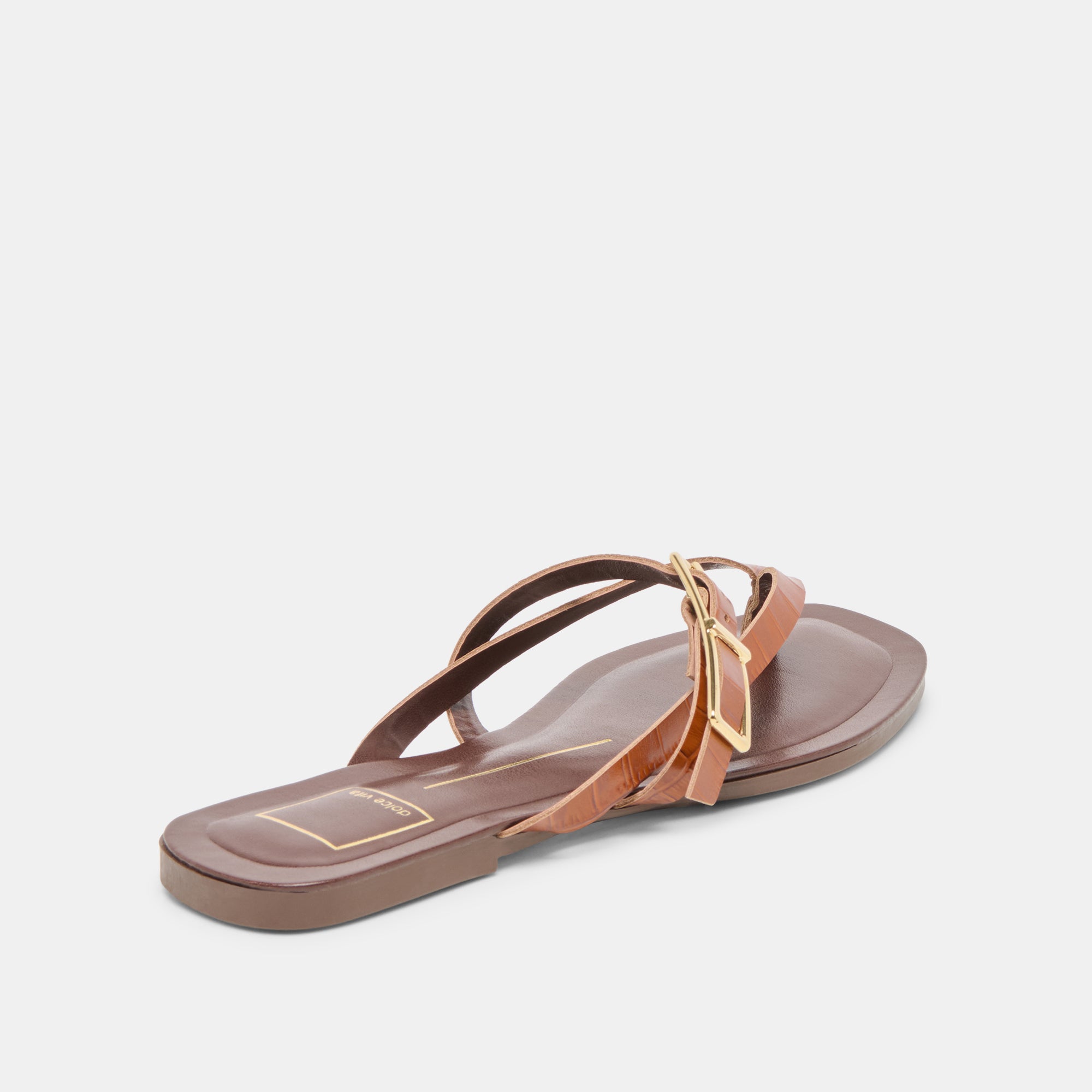 PIERS SANDALS COGNAC CROCO EMBOSSED LEATHER - Image 3