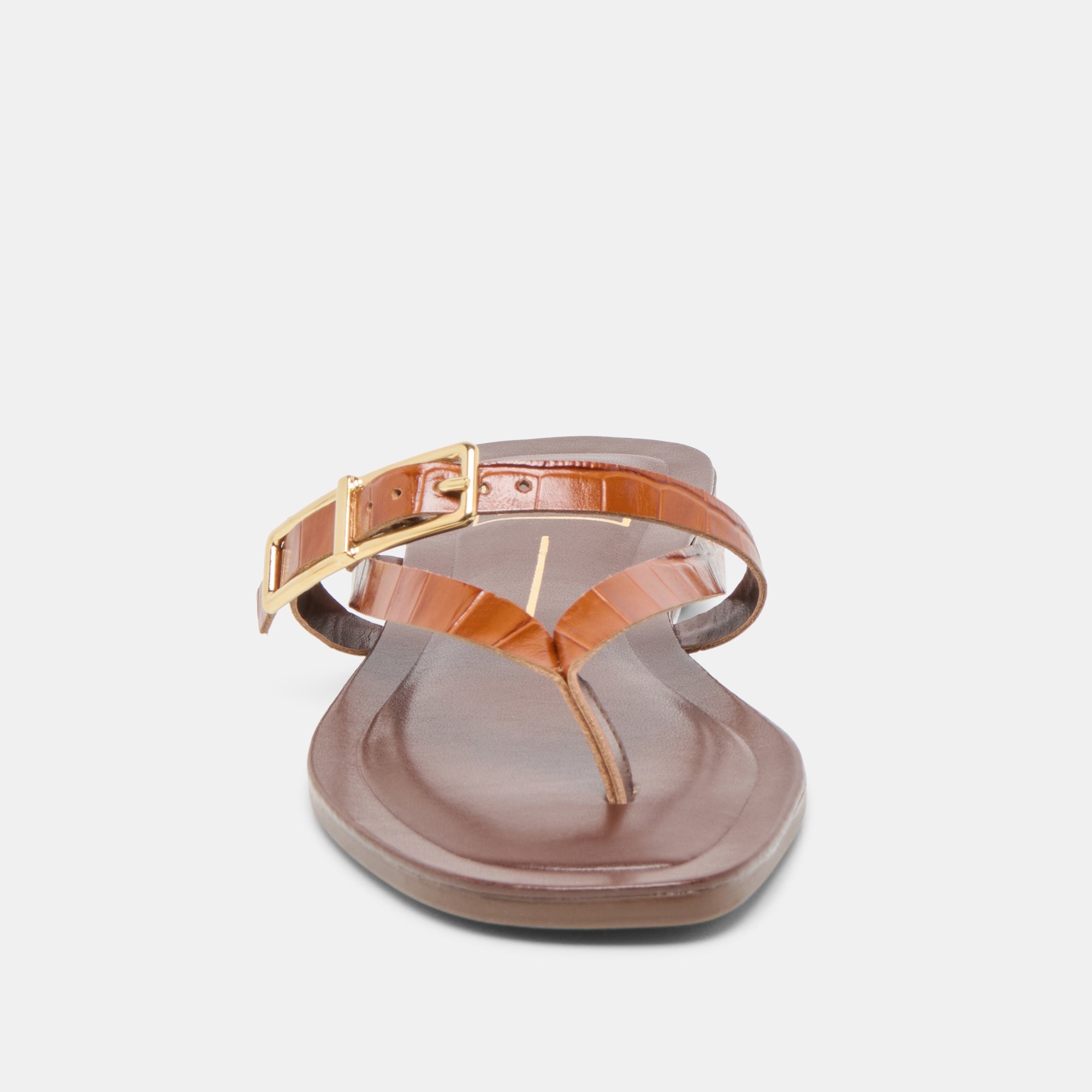 PIERS SANDALS COGNAC CROCO EMBOSSED LEATHER - Image 6