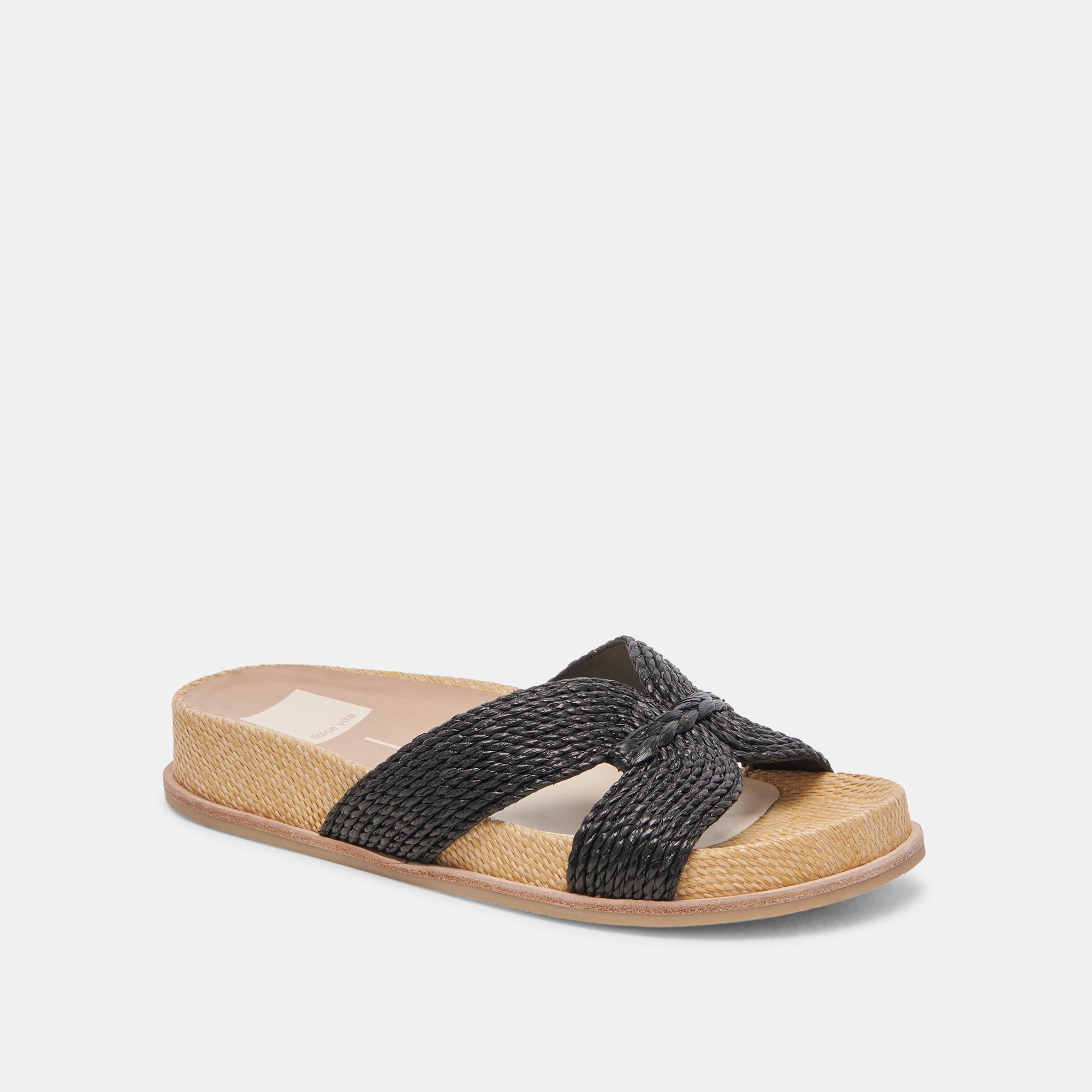 SELDA WIDE SANDALS ONYX RAFFIA - Image 2