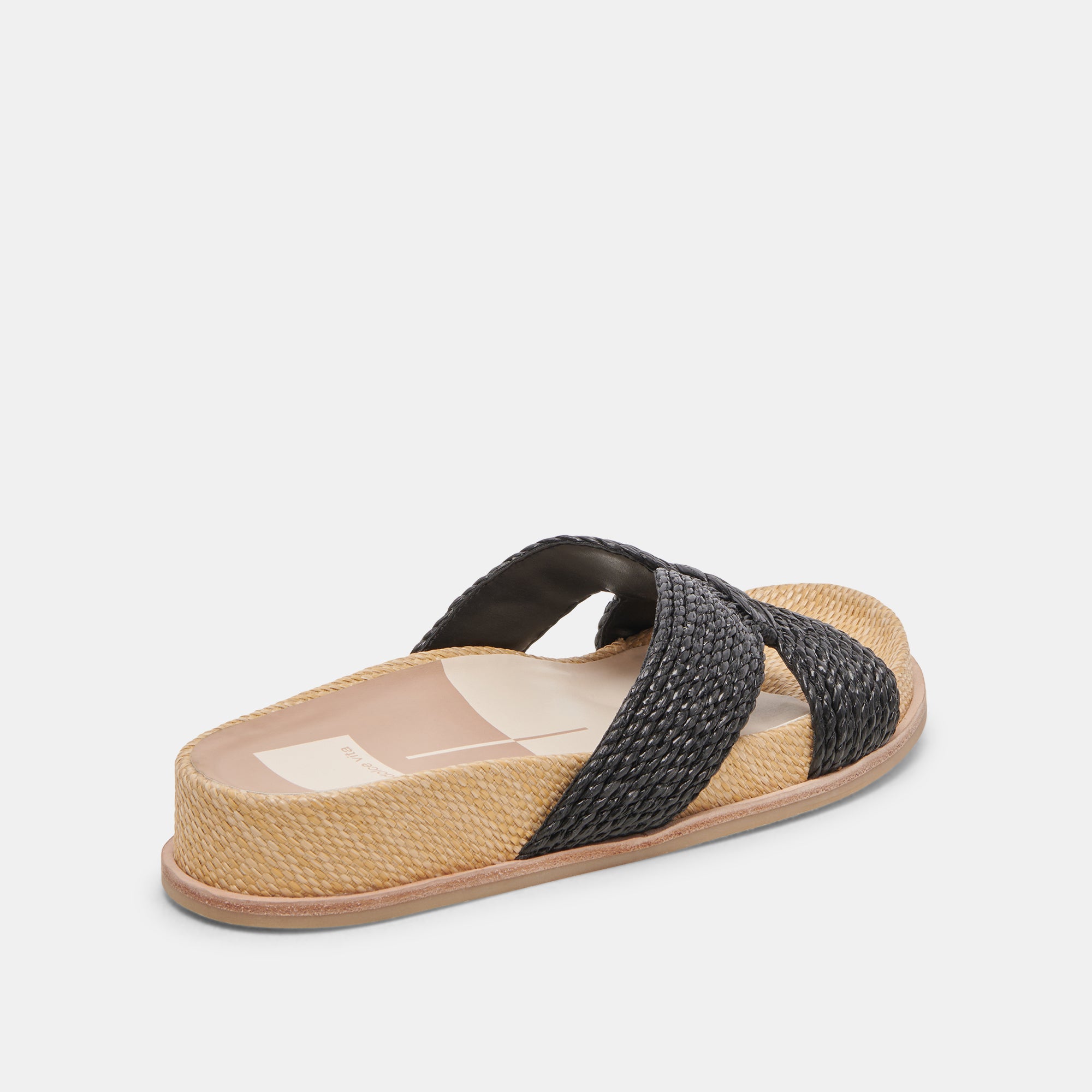 SELDA WIDE SANDALS ONYX RAFFIA - Image 3