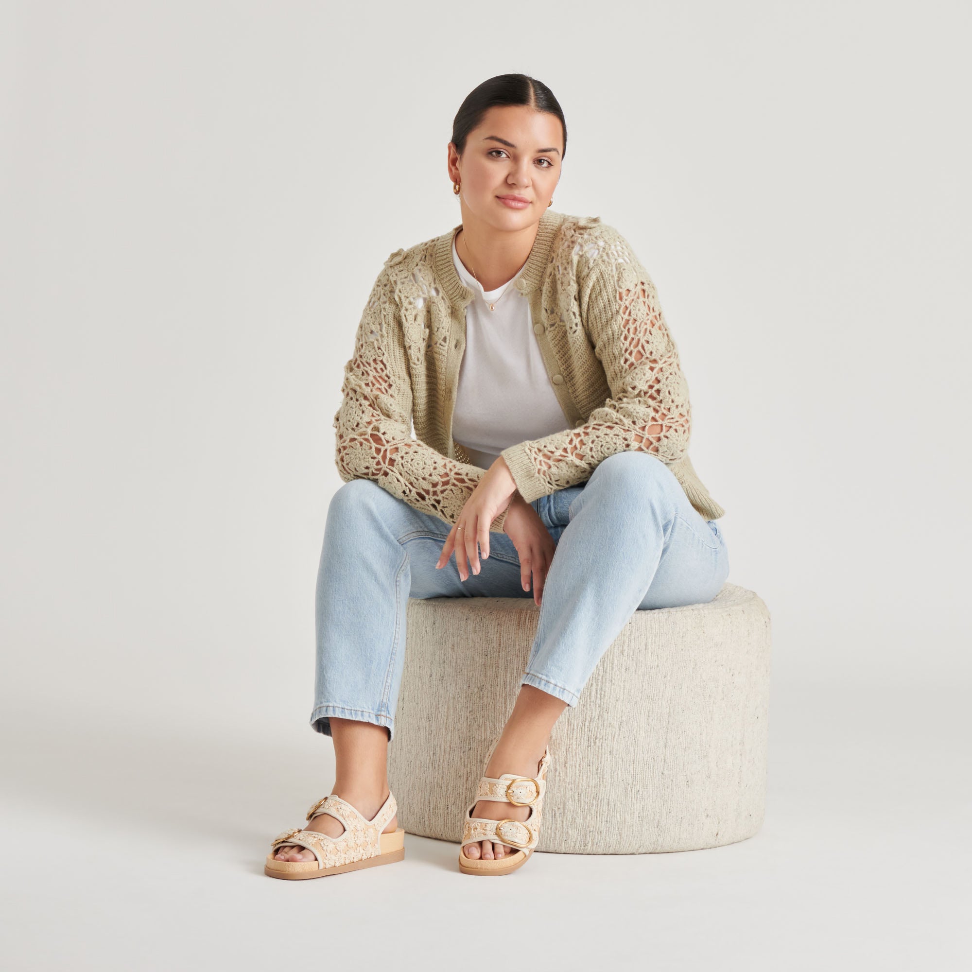 STARLA SANDALS CREME FLORAL RAFFIA - Image 4