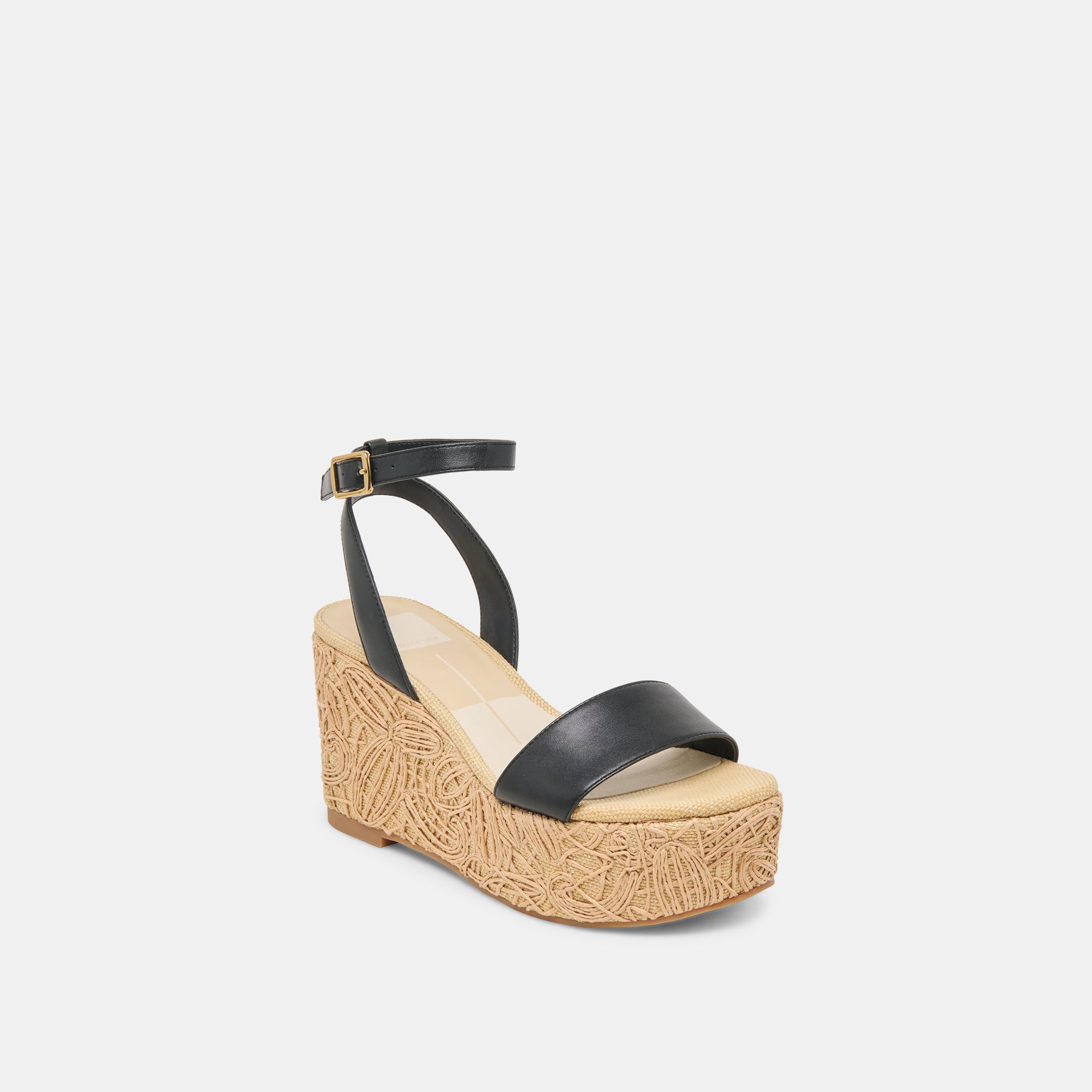 TALISA WEDGES BLACK LEATHER - Image 2