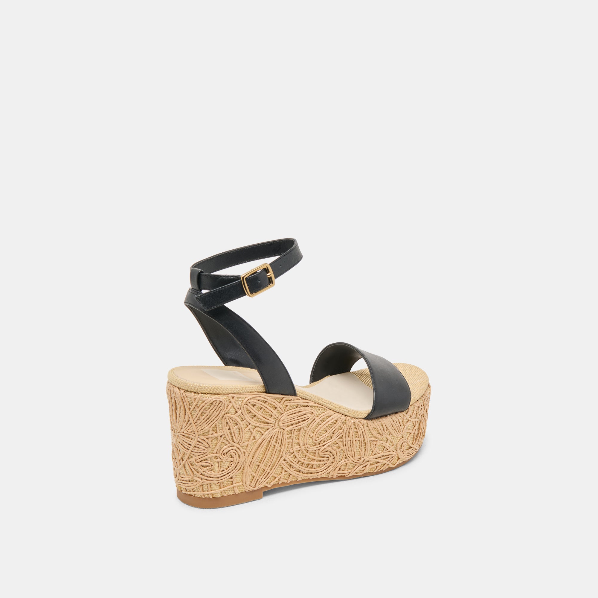 TALISA WEDGES BLACK LEATHER - Image 3