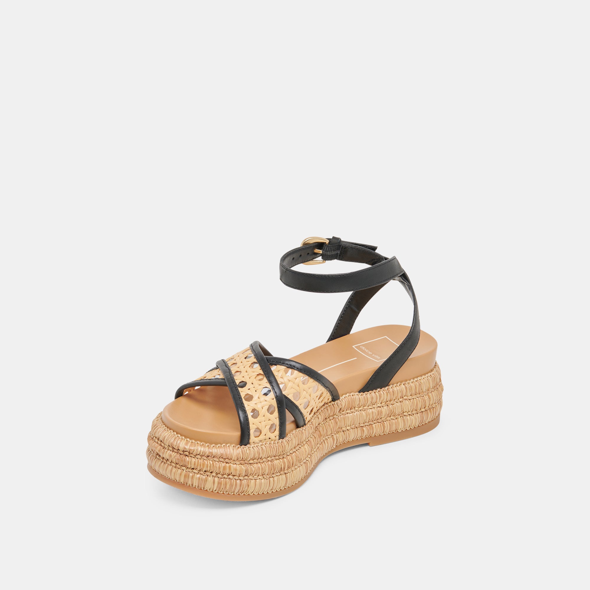 WRILEY SANDALS BLACK WOVEN RAFFIA - Image 5