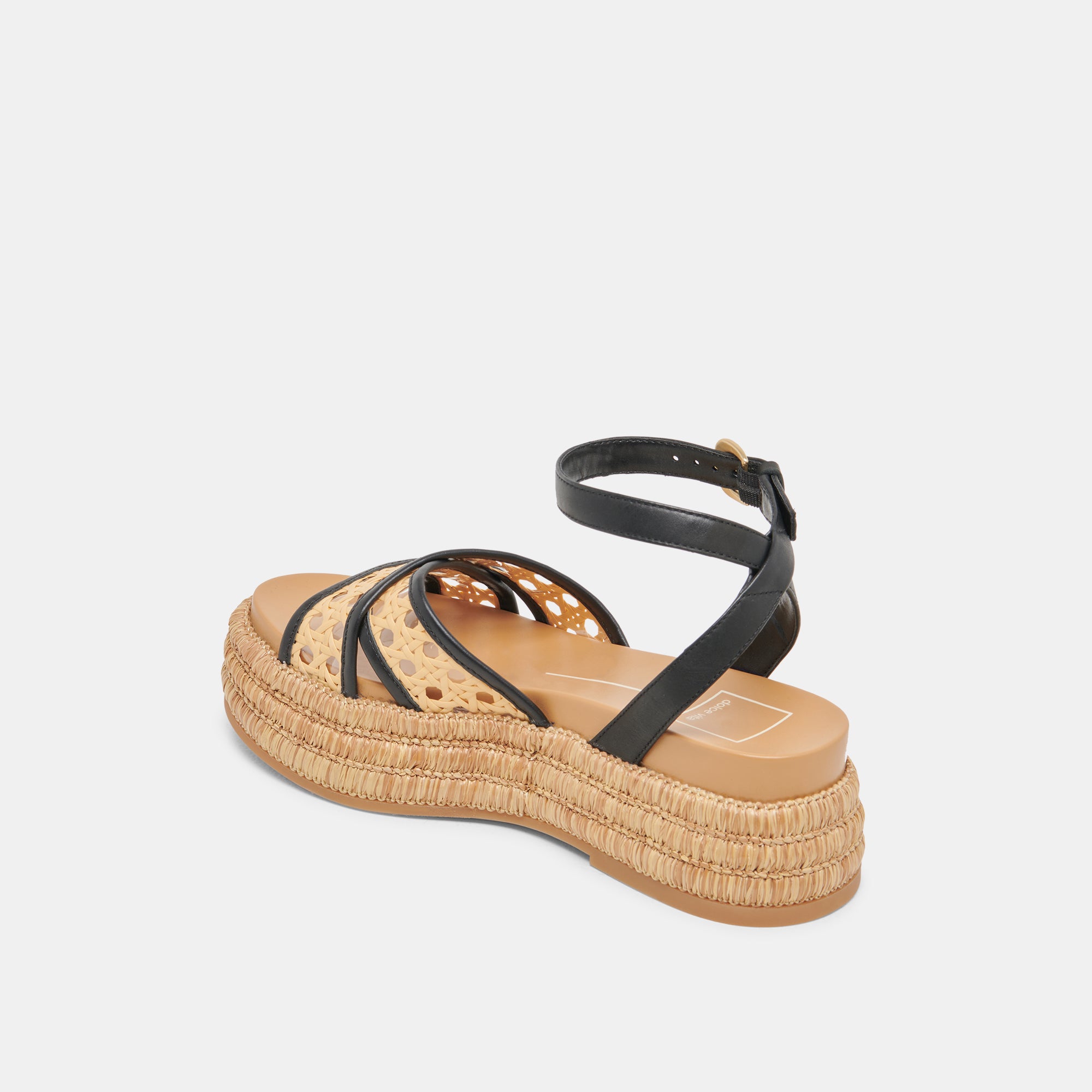 WRILEY SANDALS BLACK WOVEN RAFFIA - Image 6