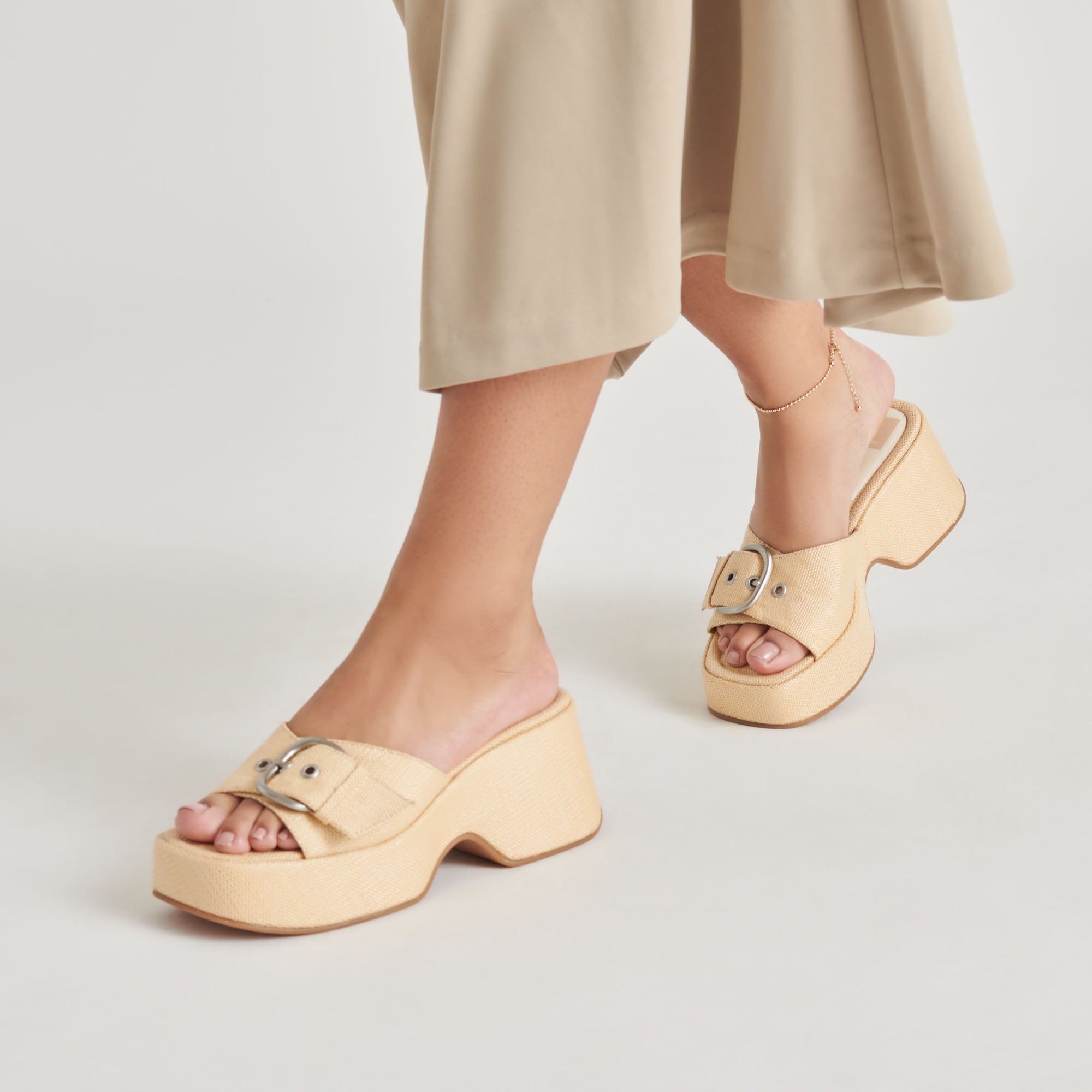 GISEL HEELS LT NATURAL WOVEN RAFFIA - Image 5