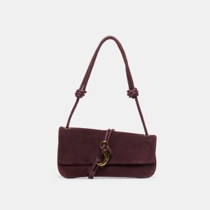ALICE SHOULDER BAG BURGUNDY SUEDE