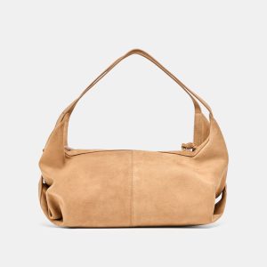 BILLY SHOULDER BAG CAMEL SUEDE