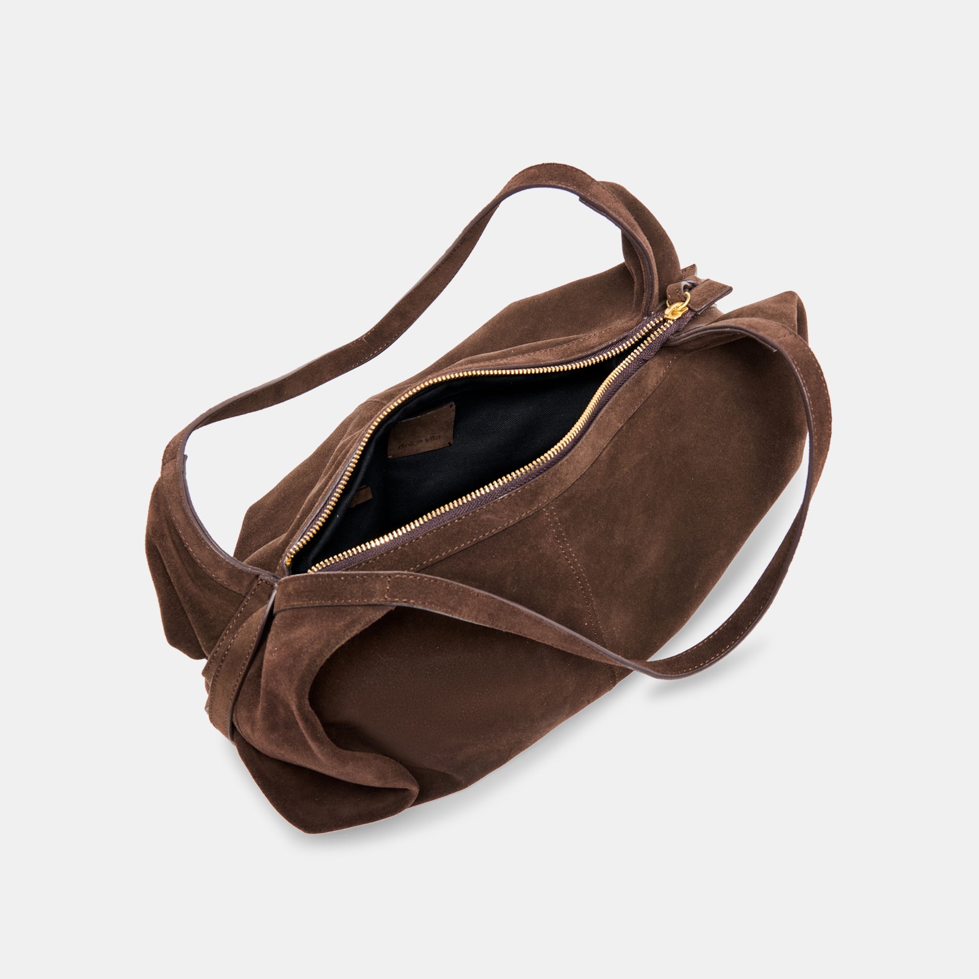 BILLY SHOULDER BAG CHOCOLATE SUEDE - Image 6