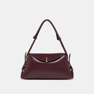 DEVYN SHOULDER BAG BURGUNDY LEATHER