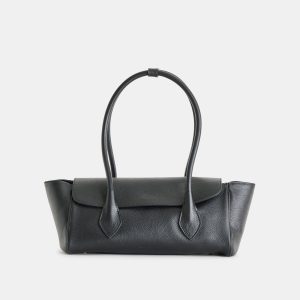 IRENE SHOULDER BAG BLACK LEATHER