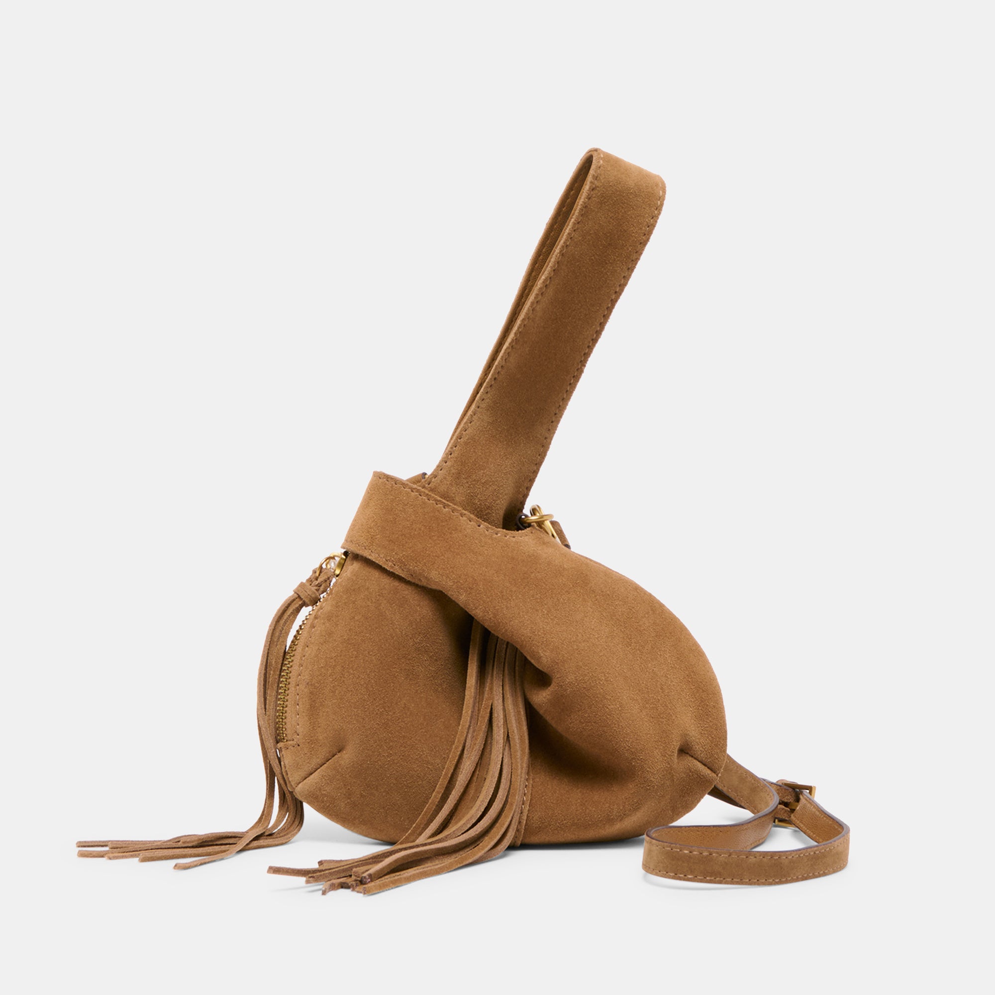 ZURY HANDBAG CAMEL SUEDE - Image 7