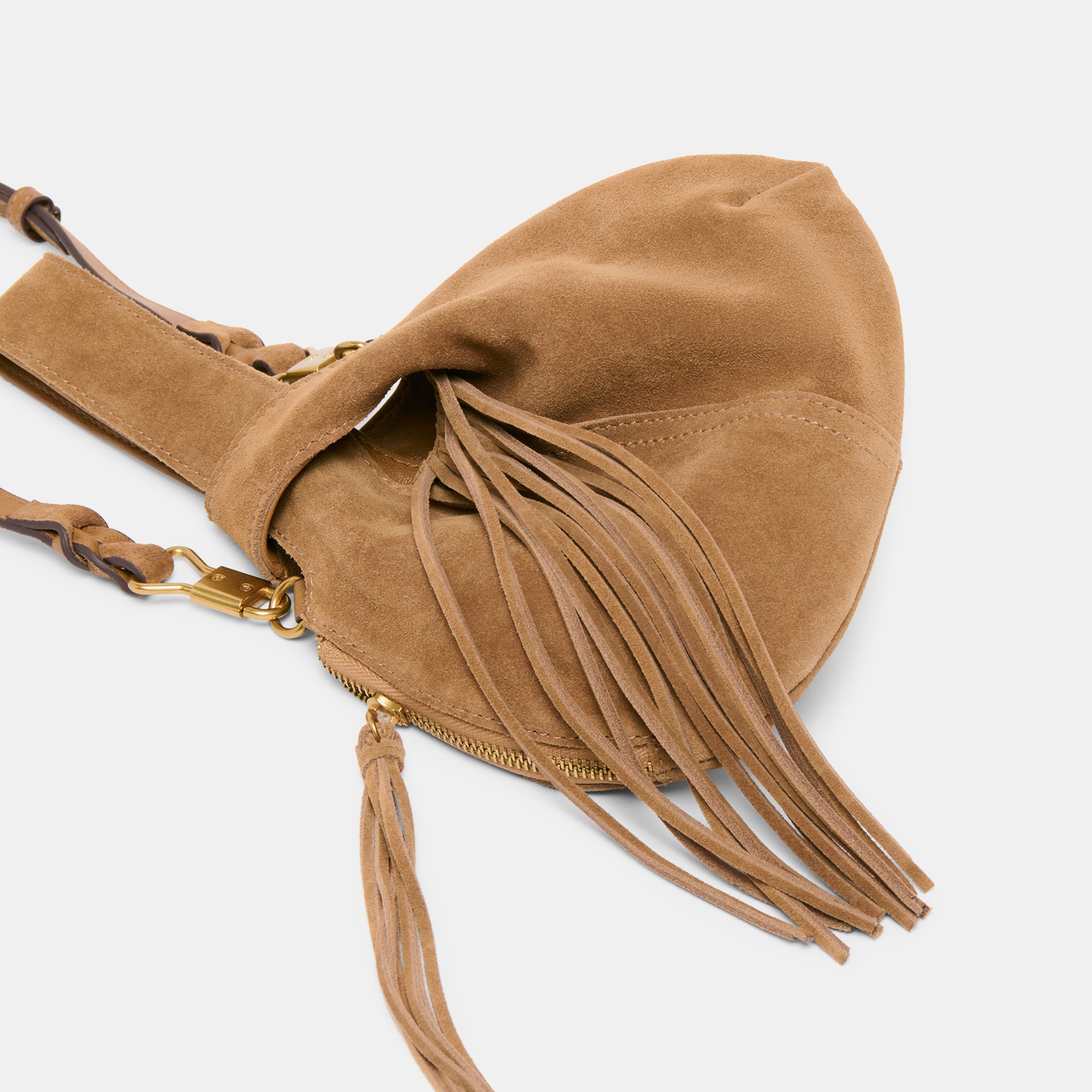 ZURY HANDBAG CAMEL SUEDE - Image 9
