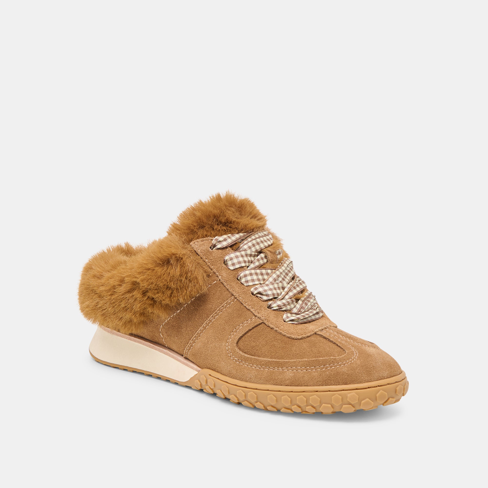 IZZEY PLUSH SNEAKERS LT BROWN SUEDE - Image 2