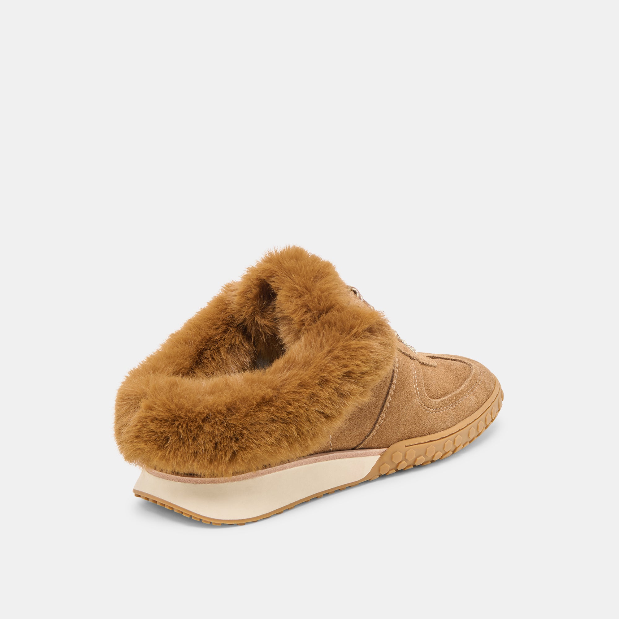 IZZEY PLUSH SNEAKERS LT BROWN SUEDE - Image 3