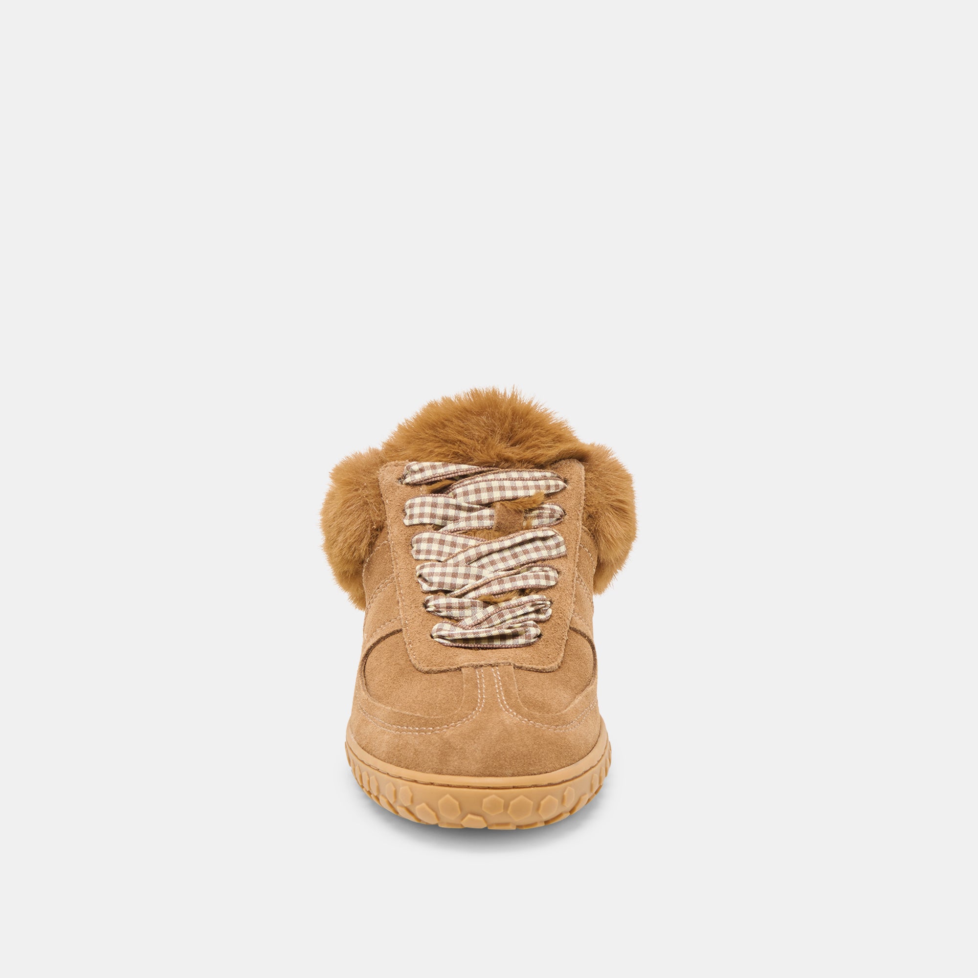 IZZEY PLUSH SNEAKERS LT BROWN SUEDE - Image 6