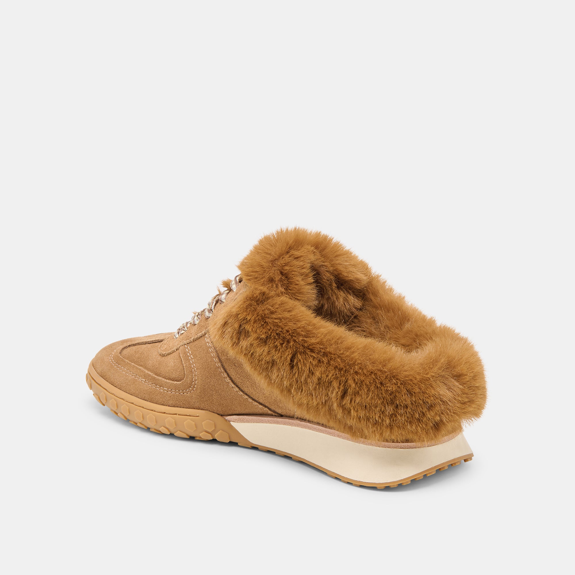 IZZEY PLUSH SNEAKERS LT BROWN SUEDE - Image 5