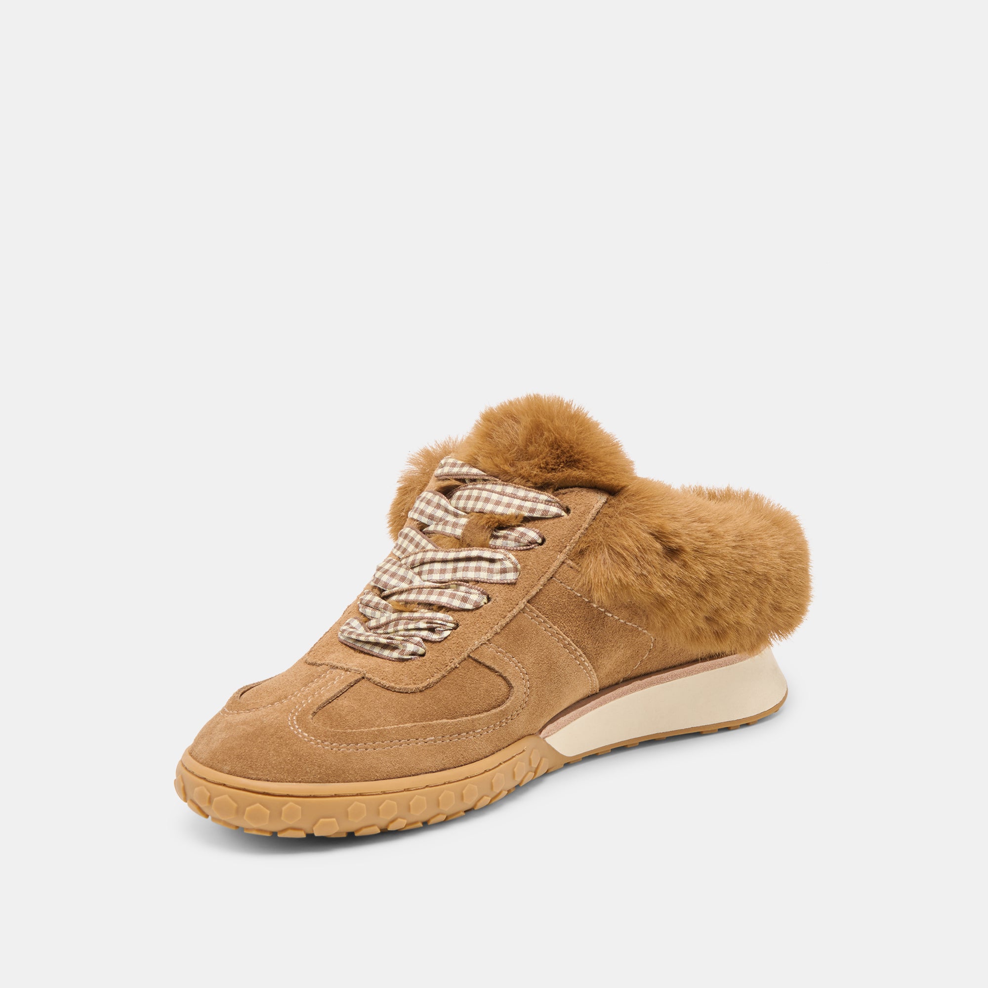 IZZEY PLUSH SNEAKERS LT BROWN SUEDE - Image 4