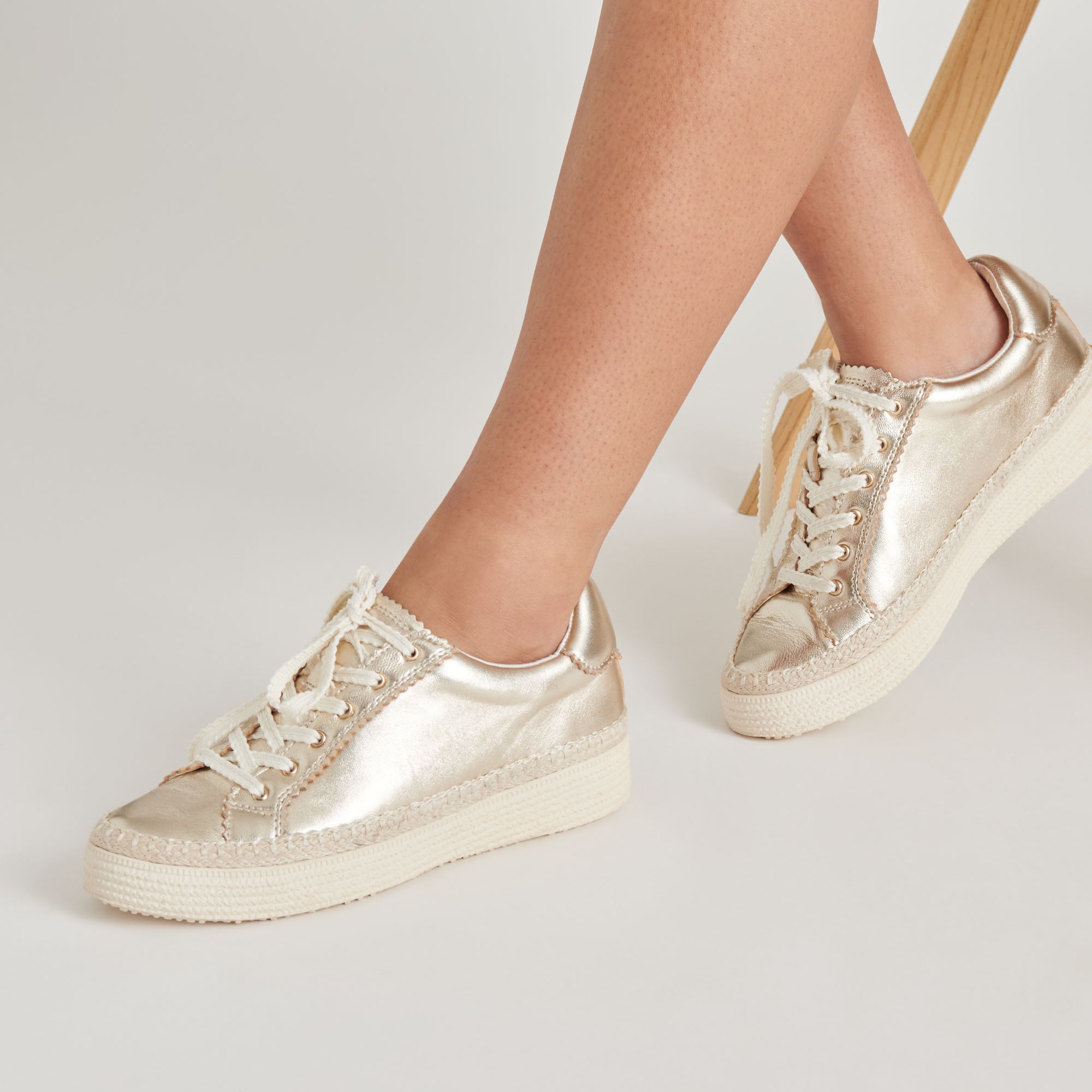 LENNIX SNEAKERS LIGHT GOLD METALLIC LEATHER - Image 3