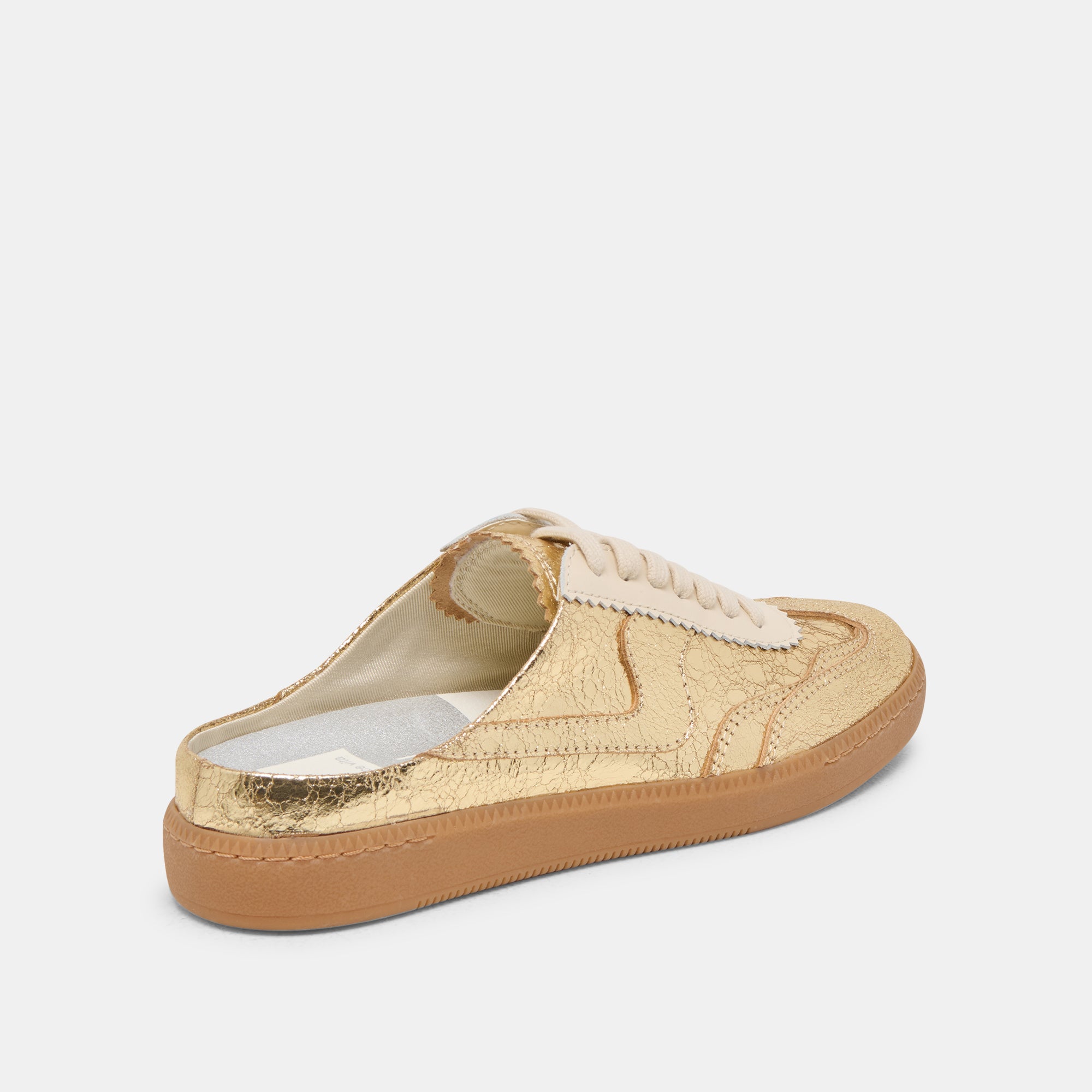 NOTICE SLIDE SNEAKERS GOLD DISTRESSED LEATHER - Image 3