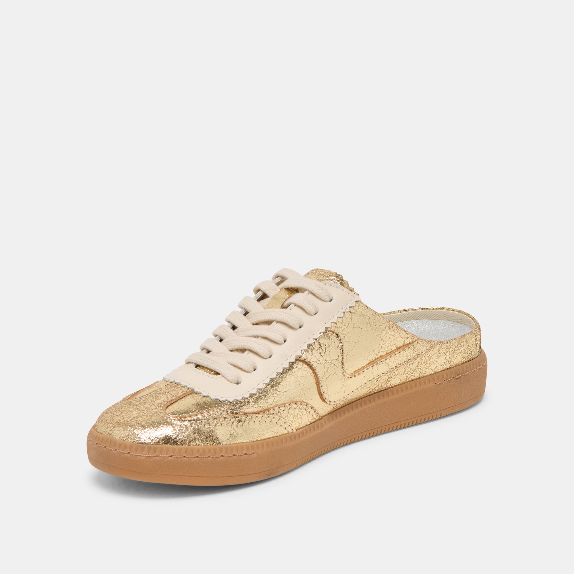 NOTICE SLIDE SNEAKERS GOLD DISTRESSED LEATHER - Image 4
