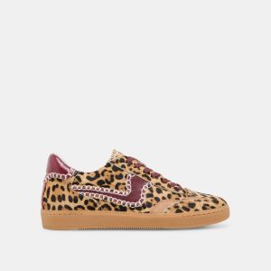 NOTICE STITCH SNEAKERS BURGUNDY LEOPARD CALF HAIR