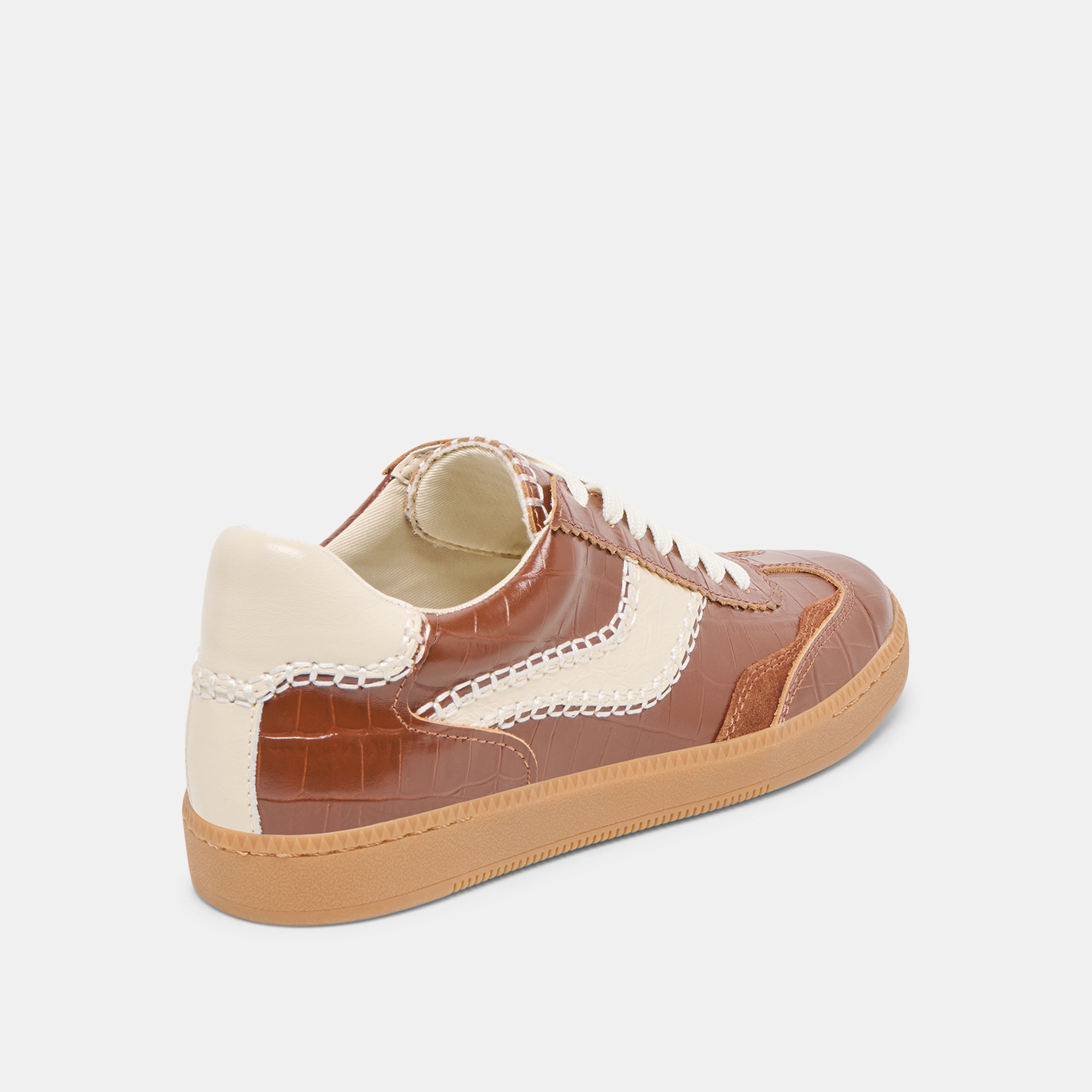 NOTICE STITCH SNEAKERS COGNAC CROCO EMBOSSED LEATHER - Image 5