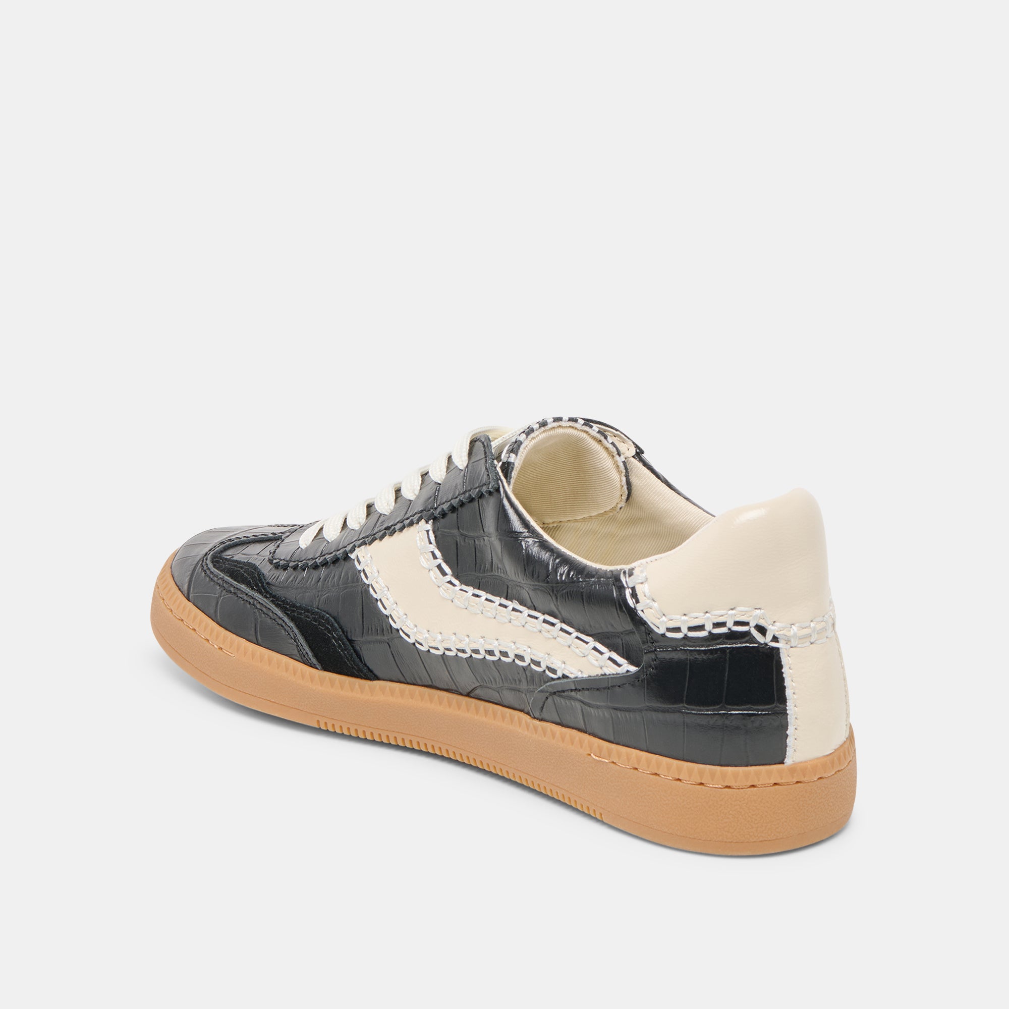 NOTICE STITCH SNEAKERS NOIR CROCO EMBOSSED LEATHER - Image 7