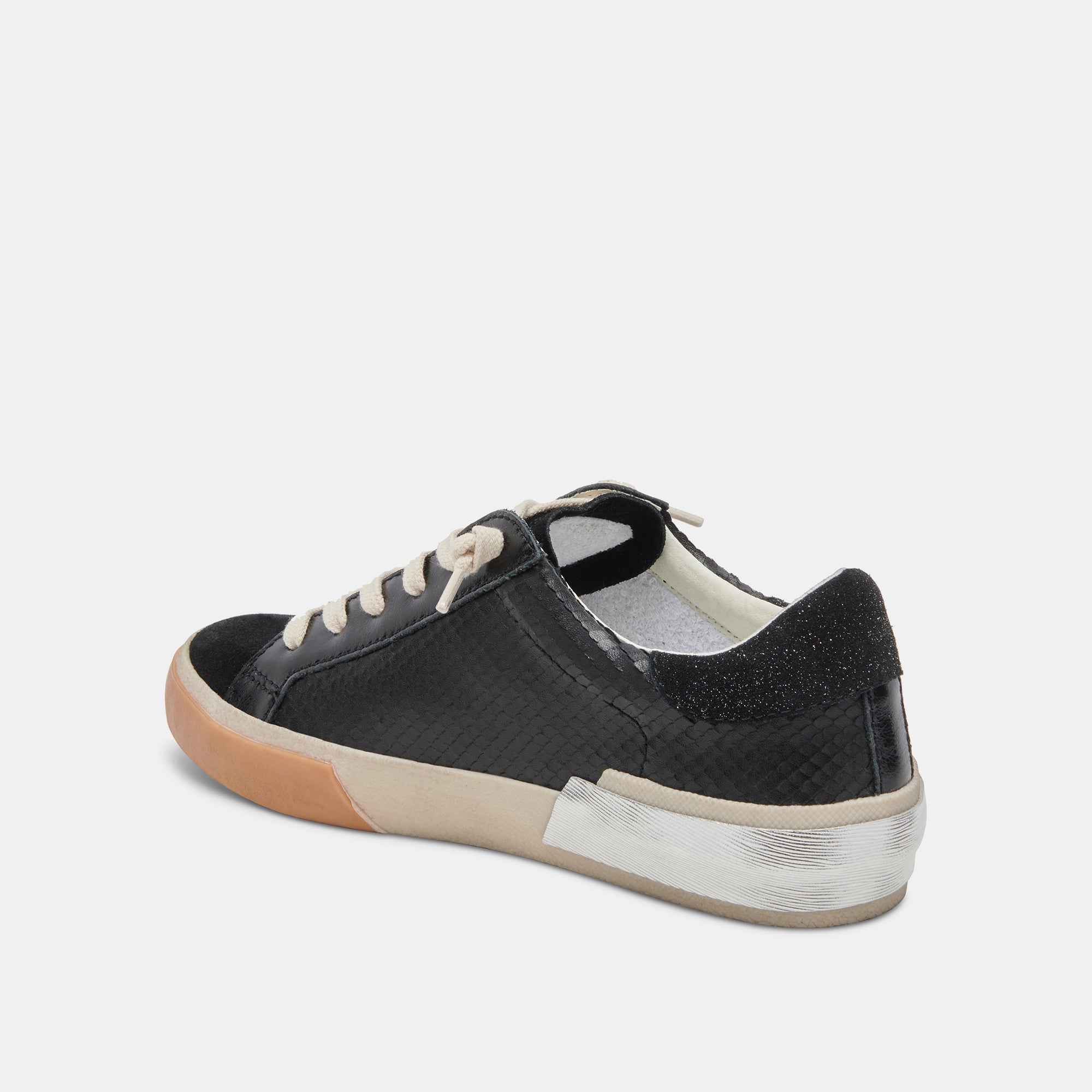ZINA WIDE SNEAKERS ONYX EMBOSSED LEATHER - re:vita - Image 5