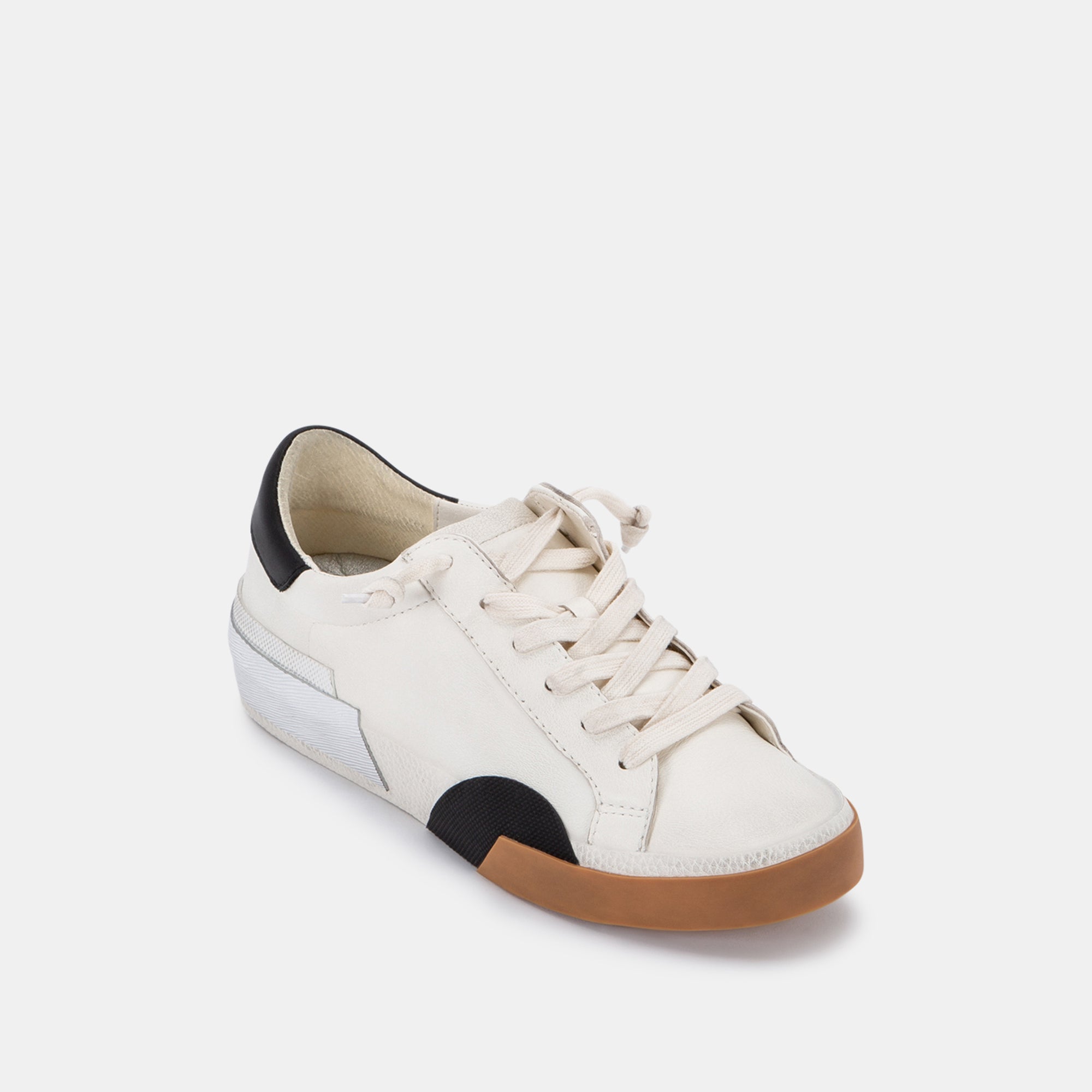 ZINA WIDE SNEAKERS WHITE BLACK LEATHER - Image 3