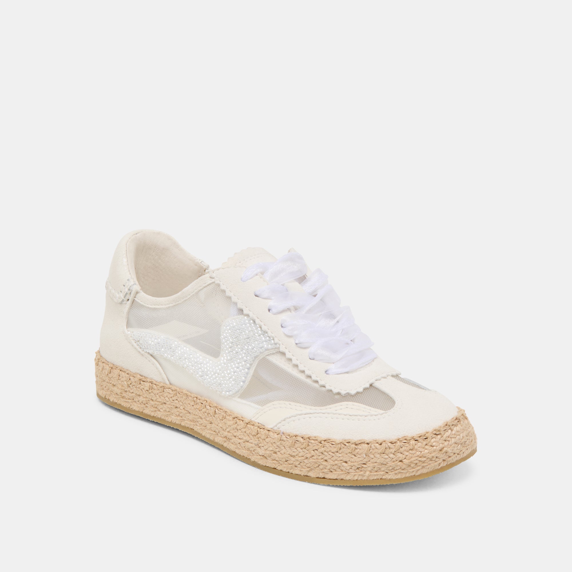 NOTICE ESPADRILLE BEAD SNEAKERS WHITE MESH - Image 3