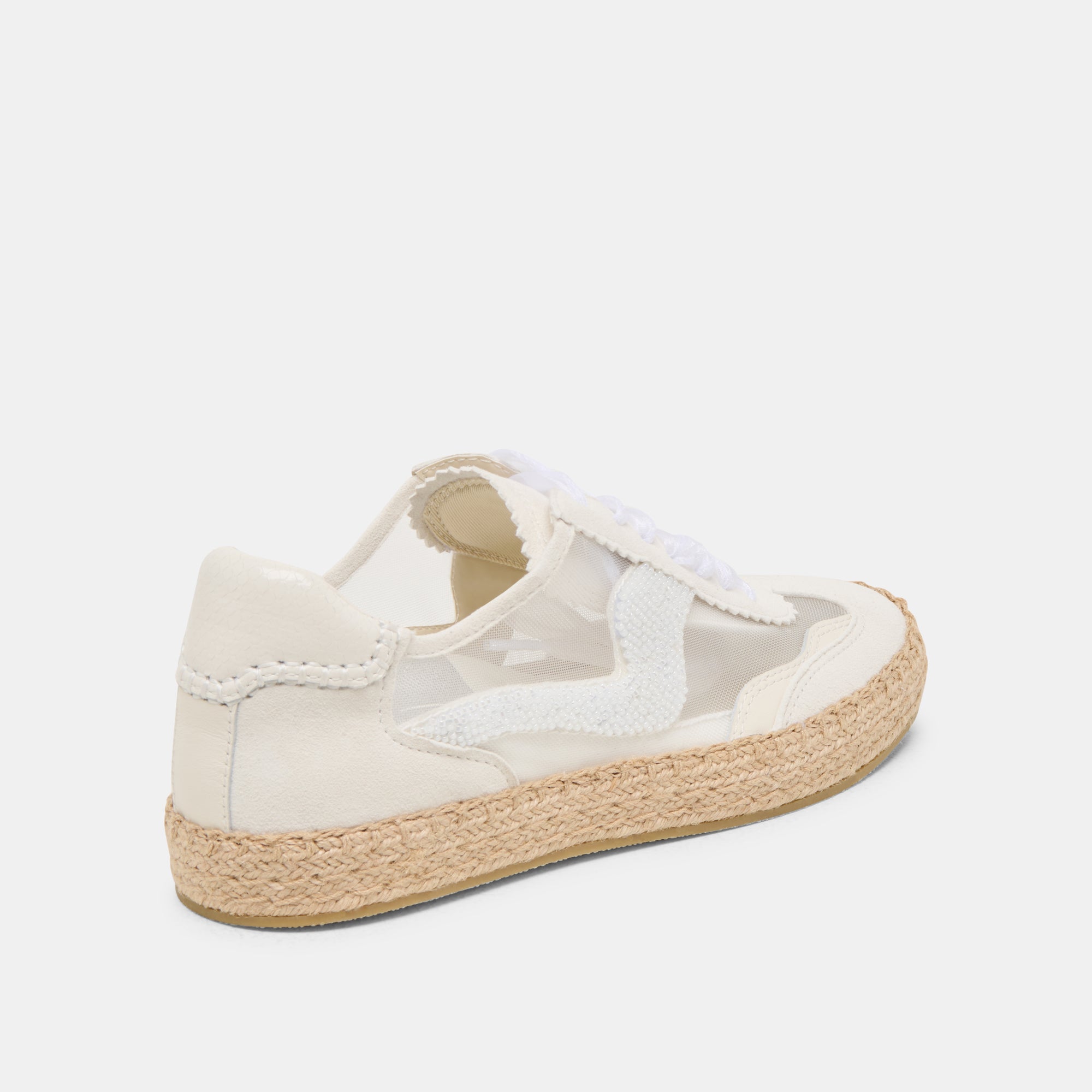 NOTICE ESPADRILLE BEAD SNEAKERS WHITE MESH - Image 4
