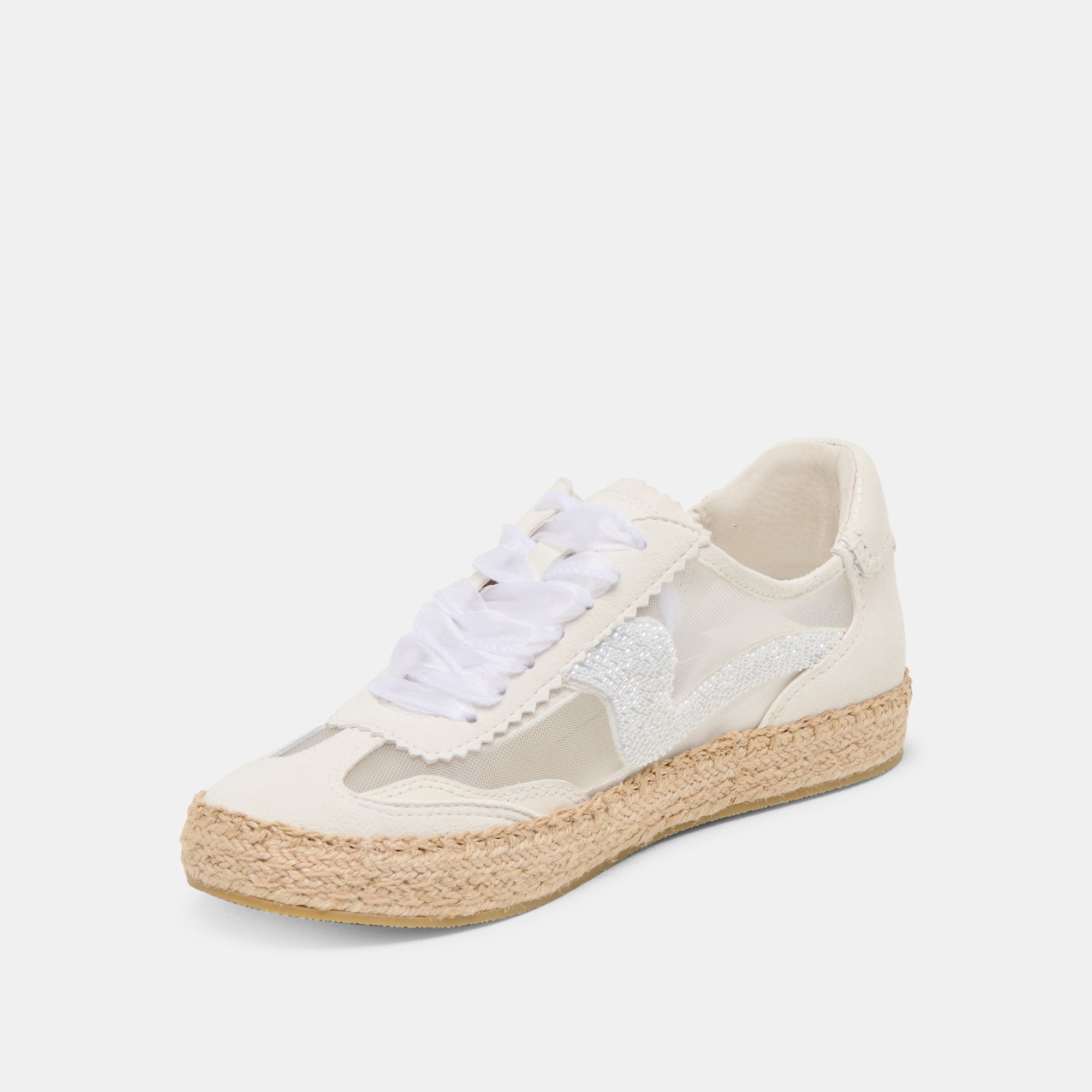 NOTICE ESPADRILLE BEAD SNEAKERS WHITE MESH - Image 5