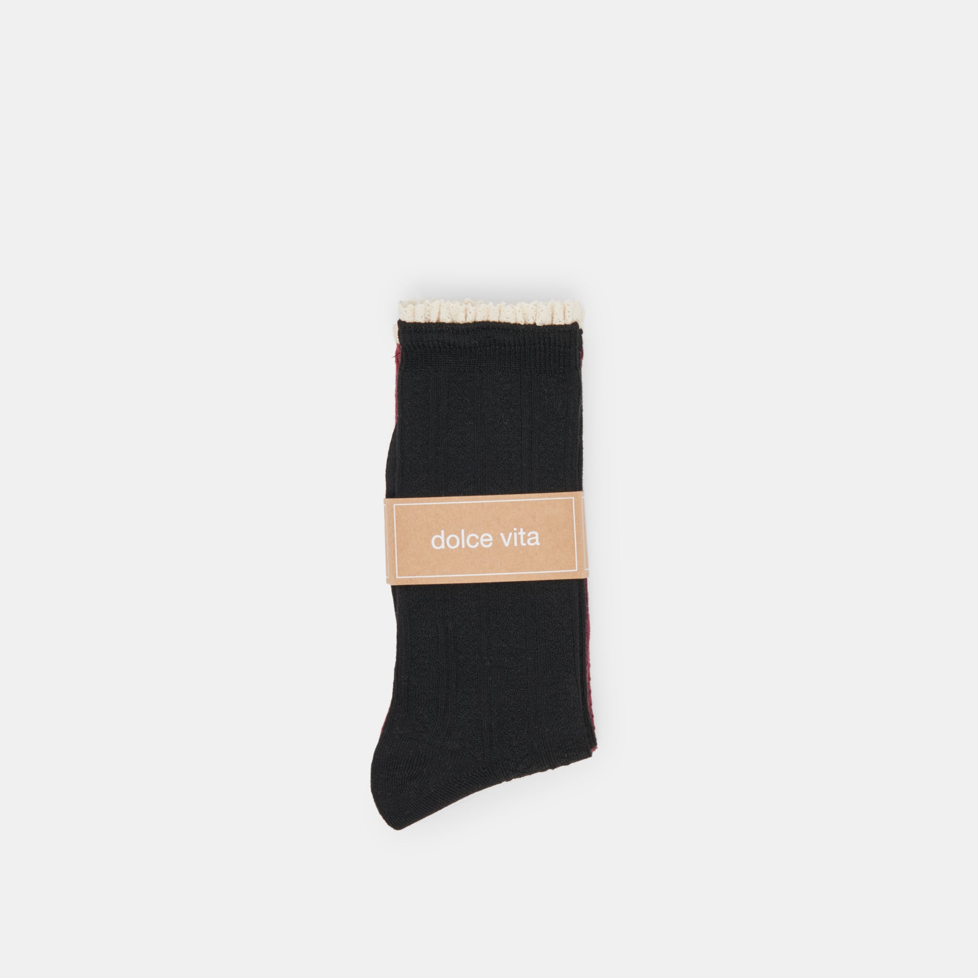 2 PACK PRAIRIE SOCKS BLACK BURGUNDY - Image 2