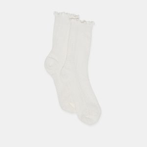 POINTELLE SOCKS WHITE