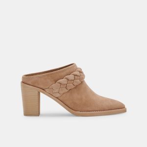 SERLA MULES TRUFFLE SUEDE - re:vita