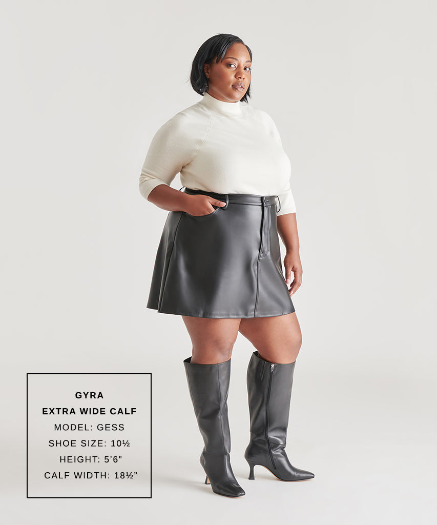 GYRA EXTRA WIDE CALF BOOTS BLACK LEATHER - Image 3