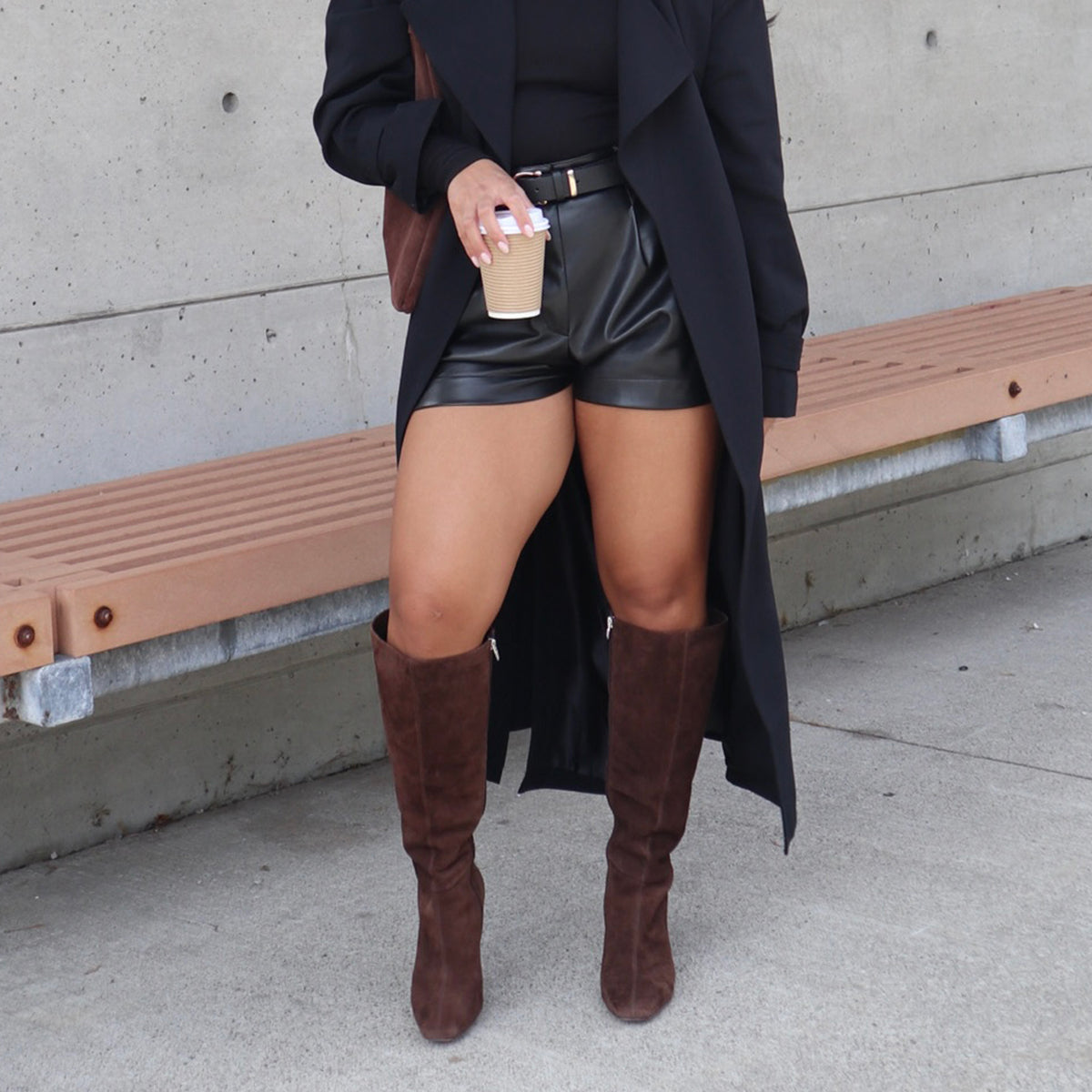 GYRA WIDE CALF BOOTS DK BROWN SUEDE - Image 9