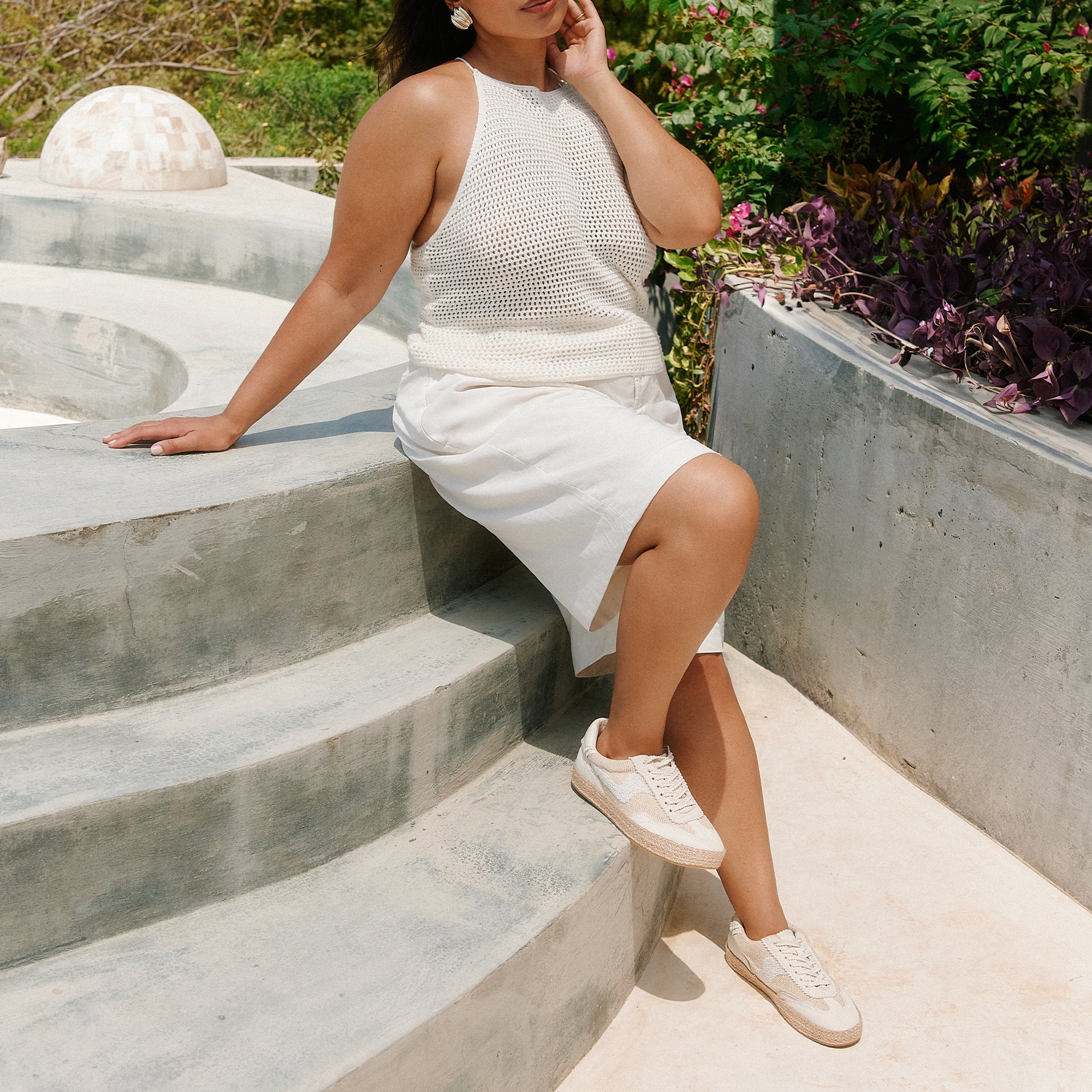 NOTICE ESPADRILLE BEAD SNEAKERS WHITE MESH - Image 2