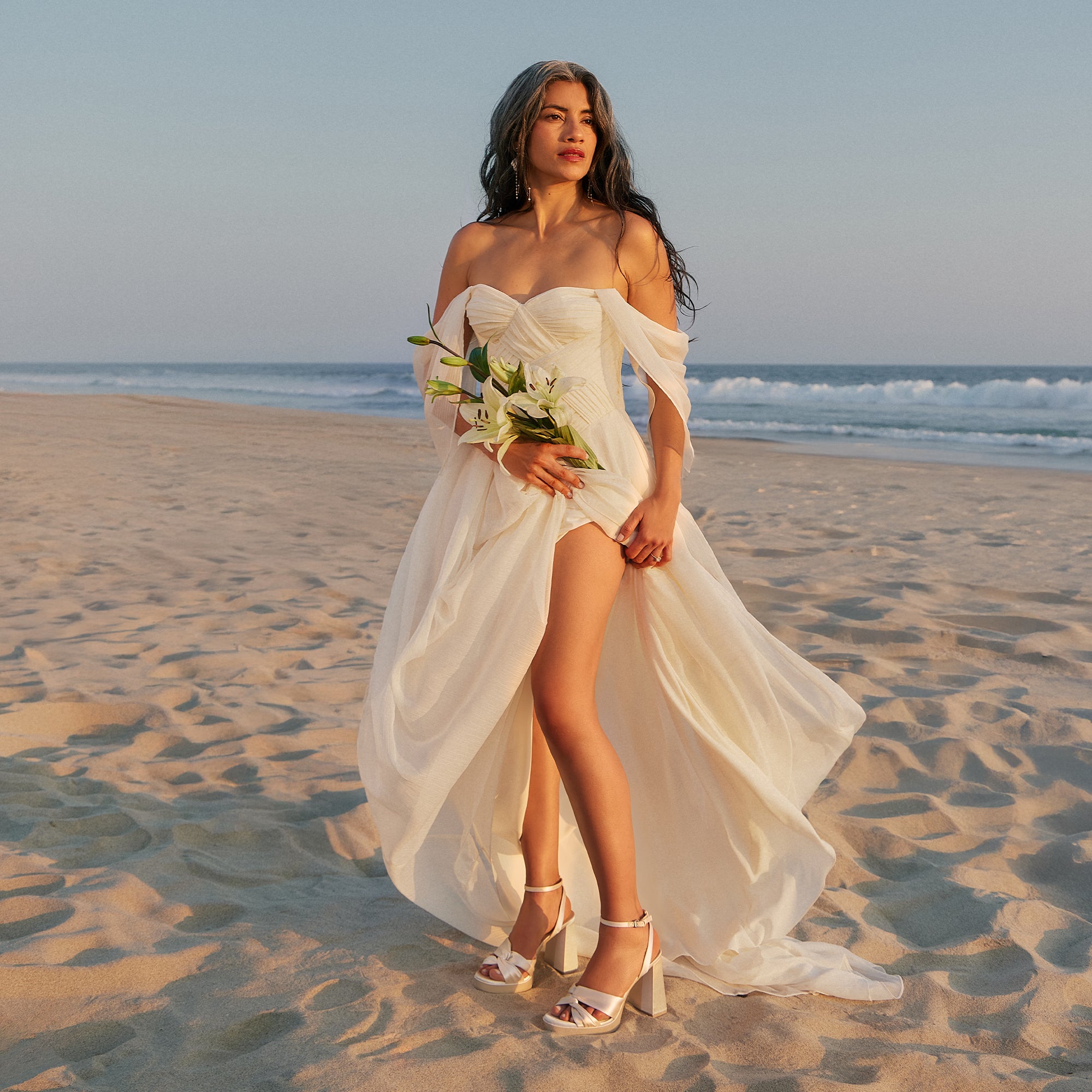 PARLO HEELS IVORY SATIN - Image 4