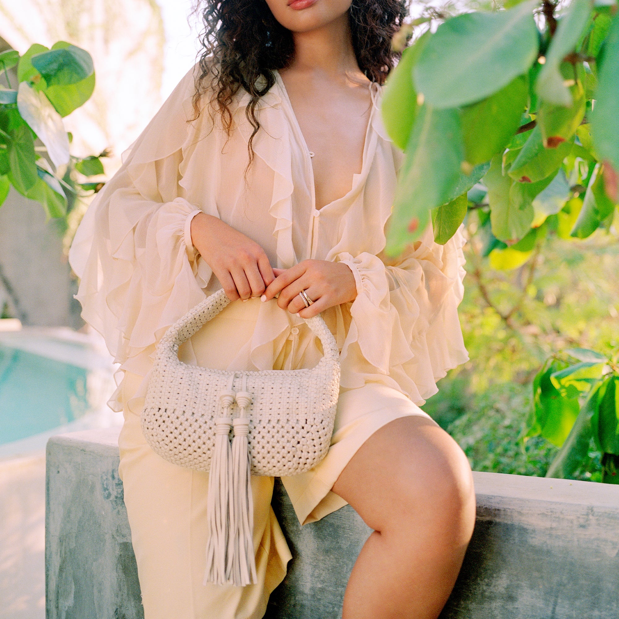 ZENIA HANDBAG BONE LEATHER - Image 2